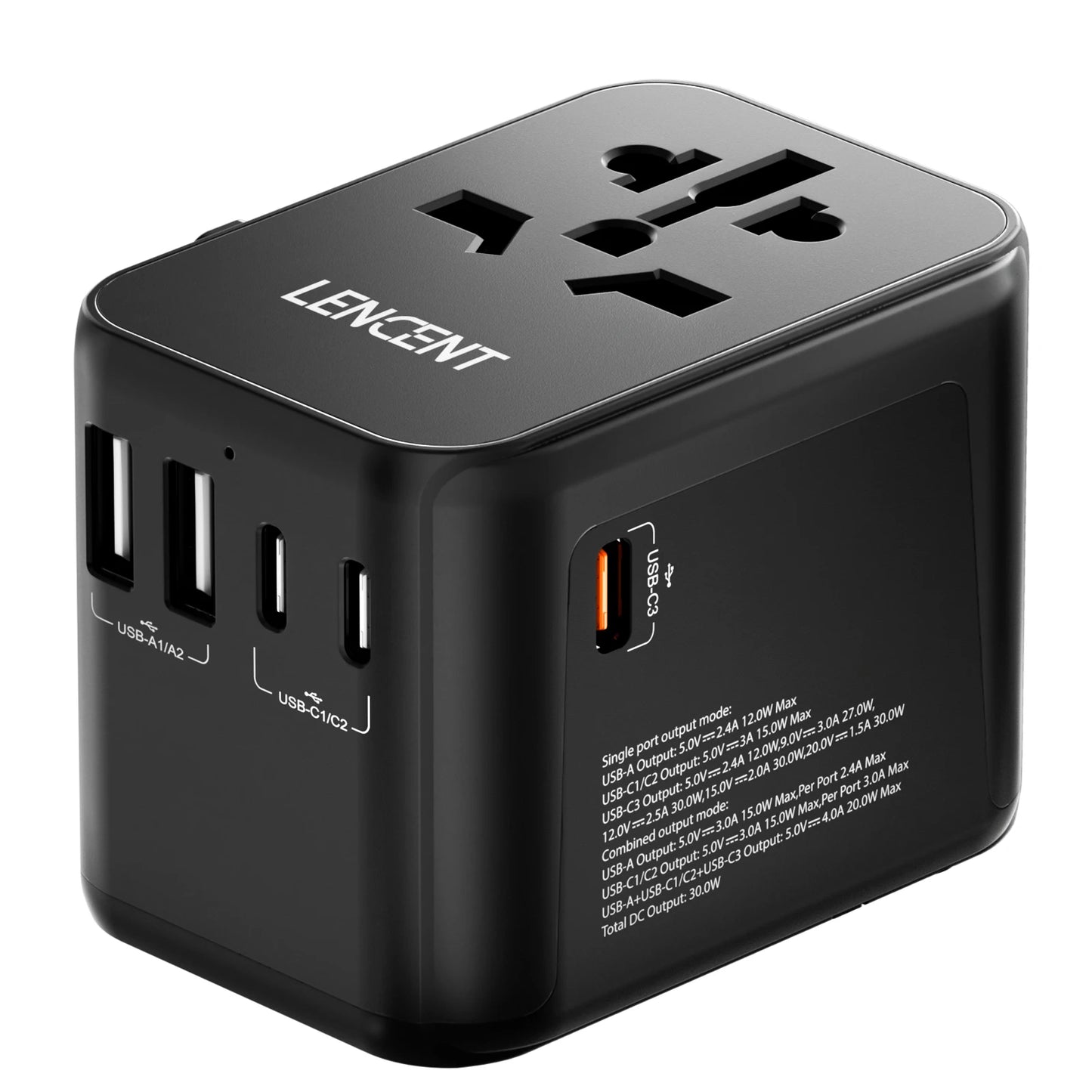 Universal travel adapter for multi-country charging